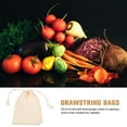 thumbnail image 5 of Tineasur 6Pcs Cotton Drawstring Storage Bags for Fruit and Vegetables Beige, 5 of 8