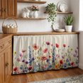 thumbnail image 3 of Pastoral Spring Floral Cabinet Curtain 32"Wx55"L,Dustproof Pantry Door Curtain W/ Self Adhesive Tape,Rustic Summer Flower Botanical Tall Storage Cover Privacy Drape for Bathroom Kitchen Laundry Room, 3 of 9