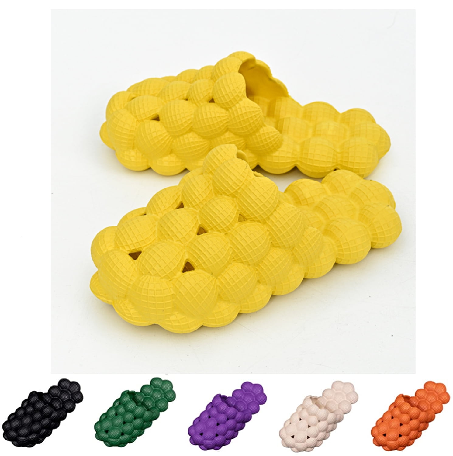 Massage Bubble Slippers for Women Men,Funny Lychee Nonslip Spa