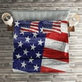 thumbnail image 2 of Ambesonne Patriotic Quilted Coverlet 3 Pcs, America Patriotic Day, King Size, Navy Blue Red White, 2 of 2