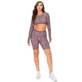 thumbnail image 4 of Women's Peach Skin Biker Shorts, Pink Leopard Print High Waisted Soft, M, 4 of 5