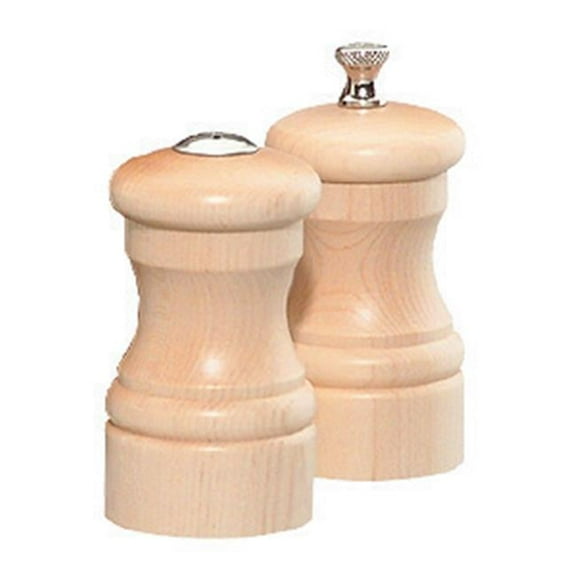 4 Inch - 10cm CapstanNatural Pepper Mill Salt Shaker Set