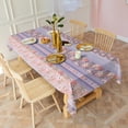 thumbnail image 6 of Purple Pioneer Flower Striped Pattern Rectangle Tablecloth 60"x102",Waterproof Polyester Rectangle Table Cloth, Wipeable Spillproof Polyester Tablecloth for Dining, Camping, Indoor and Outdoor, 6 of 6