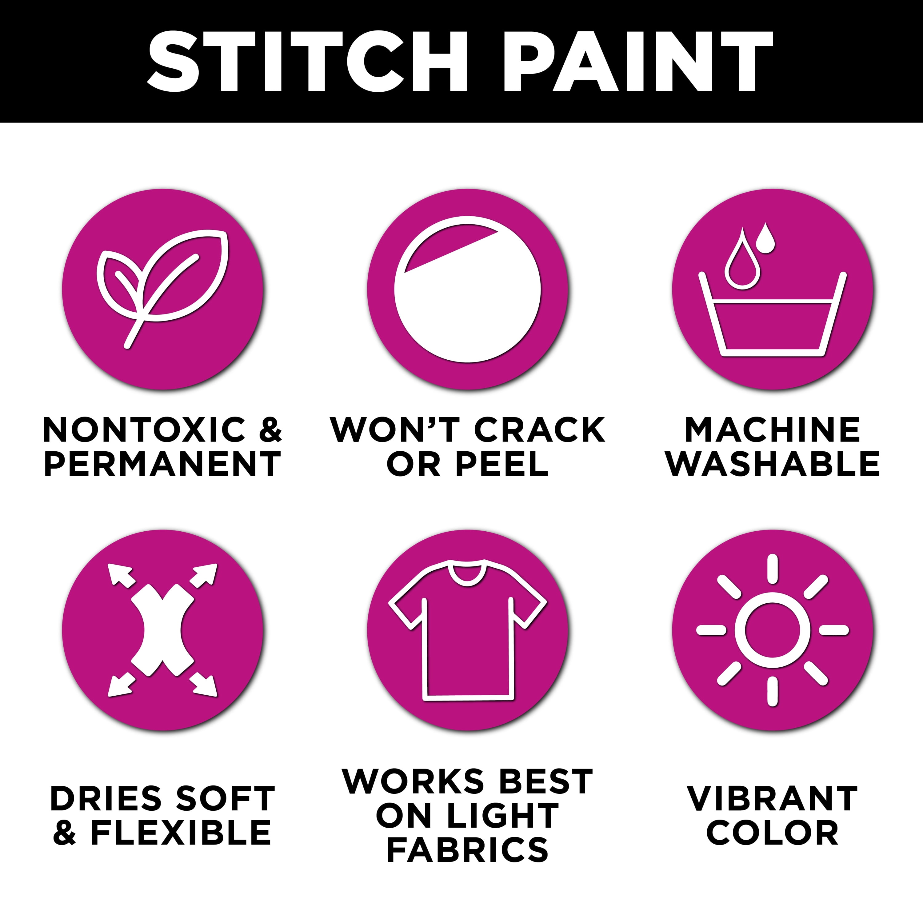Tulip Stitch Paint 5 Pack, Positivity Bold Colors
