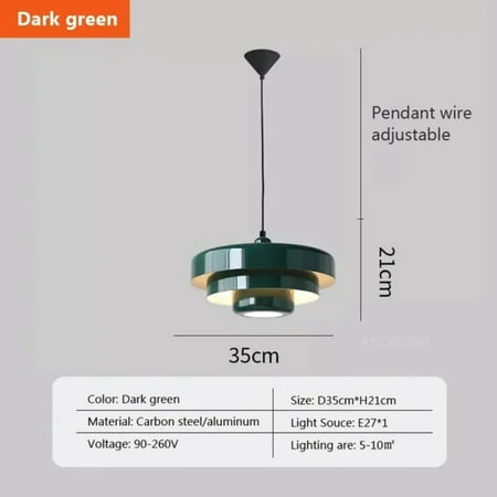

CHNGYCX Illuminating LED Nordic Medieval Pendant Light with White Dark Green and Orange Color Scheme - Perfect for Coffee Shops Restaurants and Living Rooms