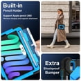 thumbnail image 2 of Funda Resistente a Golpes para iPad A16 11th / iPad A16 10th, Funda Protectora de Silicona Anti-caída + Capa de PC con Asa Giratoria de 360°, Soporte, Correa para el Hombro, Azul, para iPad A16 11th/, 2 of 8