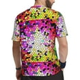 thumbnail image 2 of Wukai Colorful Tie Dye Stained Glass 3 Print Men's Short-Sleeved Mesh T-Shirt,Quick-Dry Short Sleeve Workout T-Shirt-X-Small, 2 of 8