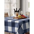 thumbnail image 6 of Navy Blue Check Table Cloth, Farmhouse Buffalo Plaid Blue Waterproof Tablecloth for Rectangle Tables, Reusable Washable Fabric Table Cover for Restaurant Kitchen Dining Tables 60"x84", 6 of 6