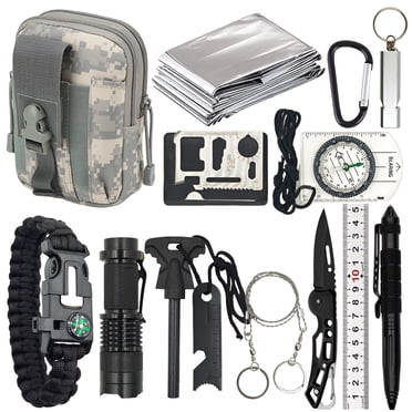 Ozark Trail 17 PC Outdoor Survival Deluxe Kit with Flashlight, Knife ...