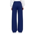 thumbnail image 6 of Ovbmpzd Yoga Pants for Women Blue Ladies Petite Wide-Leg Leggings High Waist Long Casual Leggings,XL, 6 of 6