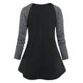 thumbnail image 2 of Rosegal Plus Size Marled Raglan Sleeve Tee Black 1X, 2 of 4