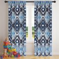 thumbnail image 5 of Blackout Kids Curtains,Blue Geometric Pattern Childrens Insulated Curtains Set Of 2,Bedroom Essentials,Toddler Room Decor 42x84in(106x213cm), 5 of 5
