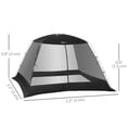 thumbnail image 3 of Outsunny 10 x 10 ft Screen Tent, Outdoor Screen House, Black, 3 of 10