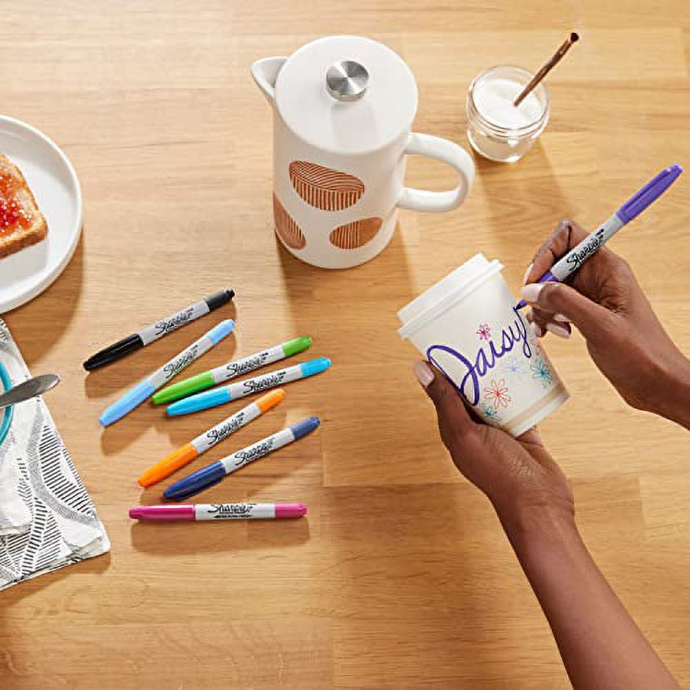 Sharpie medium-fine twin set of 8 oil-based pens, marker, color pen set, art, illustration, coloring book, drawing, sketching, decorating, entrance