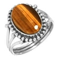 thumbnail image 1 of 925 Silver Ring For Women - Teens Brown Real Tiger Eye Stone Silver Ring Size 9.5 June Birthstone Elegant Silver Ring Size 9.5 Gift For Ladies On Mothers' Day 925 Silver Jewelry With Gemstone, 1 of 6