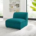 thumbnail image 2 of Sofa Middle Chair, Fabric, Teal Blue, Modern Contemporary Urban Design, Living Lounge Room Hotel Lobby Hospitality, 2 of 8