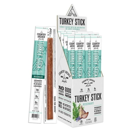 Country Archer Jerky Co. Turkey Stick, Rosemary, 1oz, (Best Smoked Turkey Jerky Recipe)