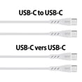thumbnail image 3 of Onn. 2-Pack 10 FT / 3.05 m USB 60W Fast Charging USB-C to USB-C Cable, 3 of 5