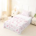 thumbnail image 3 of spefrowx Coquette Seashell Print Twin Sheets for Teens, Pink Bow Starfish Bedding, 3 Pieces, 1 Flat Sheet, 1 Fitted Sheet and 1 Pillowcase, 3 of 6
