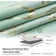 thumbnail image 3 of Blackout Curtains 72 Inches Long, Gold Foil Print Pattern Room Darkening Curtain, Living Room Curtains & Drapes, Thermal Insulated Window Panel Set, 52 x 72 Inch, Aqua, 3 of 7