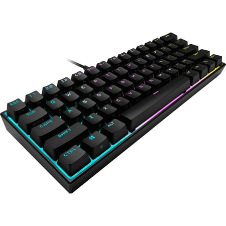 CORSAIR - K65 RGB Mini Wired 60% Mechanical Cherry MX SPEED Linear Switch Gaming Keyboard with PBT Double-Shot Keycaps - Black