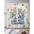 thumbnail image 3 of Christmas Sheer Curtains 84 Inch Length 2 Panels Set Window Treatments, Retro Snowflakes Floral Eucalyptus Leaves Rod Pocket Semi Curtains for Living Room/Bedroom/Kitchen Décor, 104"W x 84"L, 3 of 7
