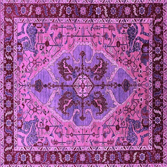 Ahgly Company Indoor Square Oriental Purple Industrial Area Rugs, 3' Square