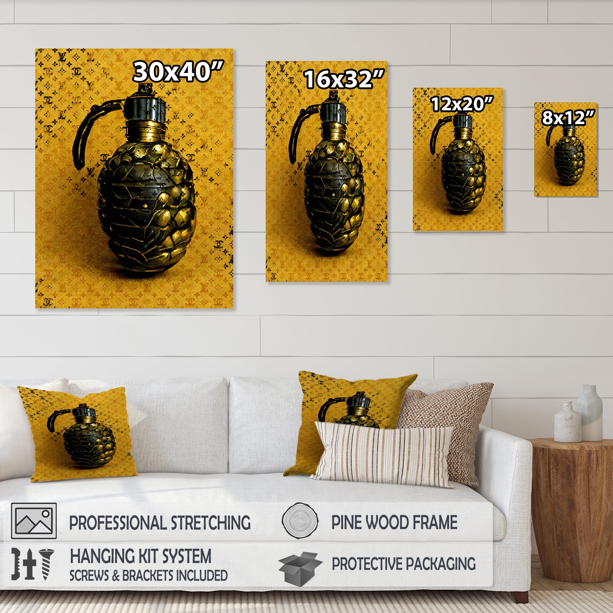 Designart Luxury Brand Grenade I Canvas Wall Art