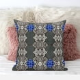 thumbnail image 3 of Amrita Sen Designs CAPL805FSDS-BL-16x16 16 x 16 in. Carnival Geo Suede Blown & Closed Pillow - Brown & Blue, 3 of 5