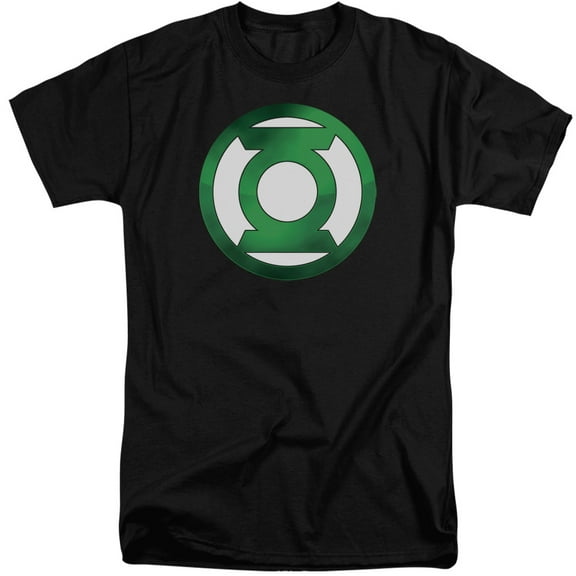 Green Lantern Green Chrome Logo S/S Adult Tall Black