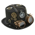 thumbnail image 1 of Sombrero Steampunk Yuyangstore con gafas y fieltro negro, 1 of 8