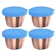 thumbnail image 1 of Contenedor de aderezo para ensaladas Uxcell de 4 piezas, 2.4oz, contenedores de cocina de acero inoxidable, azul, 1 of 6