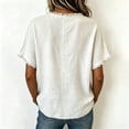 thumbnail image 5 of IYYVV Summer Linen Tops for Women 2026 Crew Neck Short Sleeve Shirts Casual Solid T-Shirts Lightweight Loose Blouse White M, 5 of 5