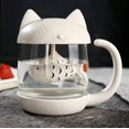 thumbnail image 2 of Hweilai Cute cat glass tea cup with fish tea infuser, 2 of 5