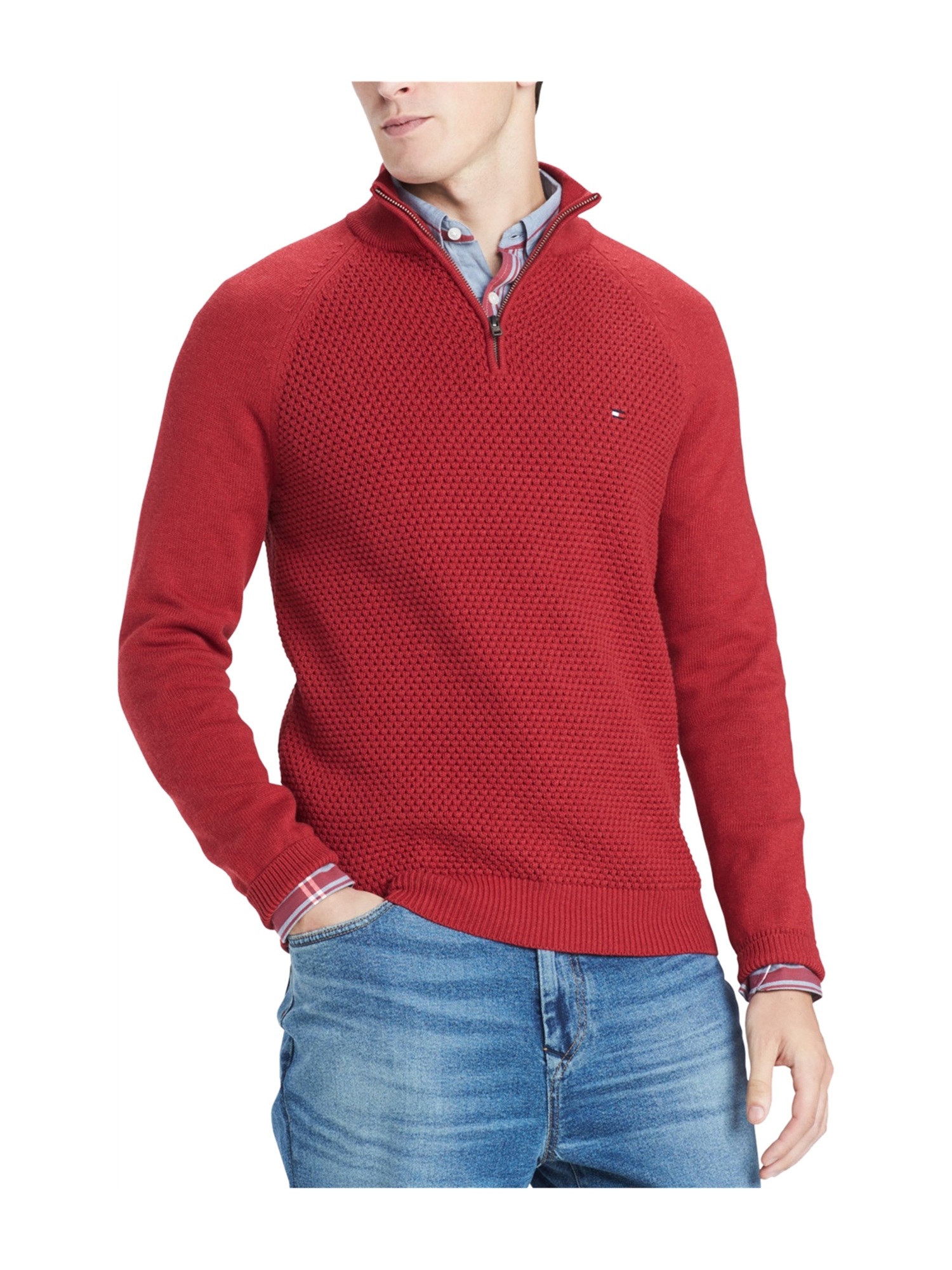 tommy hilfiger waffle knit sweater