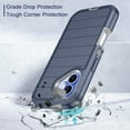 thumbnail image 3 of I-HONVA Compatible with iPhone 16 Case,3-Layer Military Grade Drop Protection Anti-Slip Bumper Rugged Shockproof Dustproof Protection 6.1 inch Phone Case,Stripe Navy Gray, 3 of 8