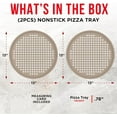 thumbnail image 3 of Non-Stick Pizza Pan 2 Pack, 13 Inch Round Carbon Steel Pizza Tray with Perforated Holes for Crispy Crust, PFOAPFOSPTFE Free, Dishwasher & Oven Safe Up To 450°F, Nonstick White Marble Coating, 3 of 4