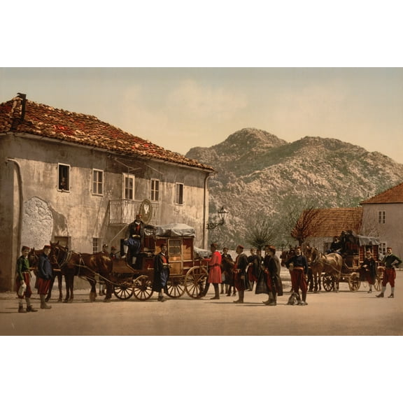 Print: Arrival Of The Post, Cetinje, Montenegro, circa 1890