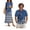 Blue Palm Tree, variant on White Polynesian Matching Couple Outfits Button-Down Shirt for Men Fashion Hawaiian Tops Workwear and Womens Sleeveless Dress with Split Beach Vacation Sundress