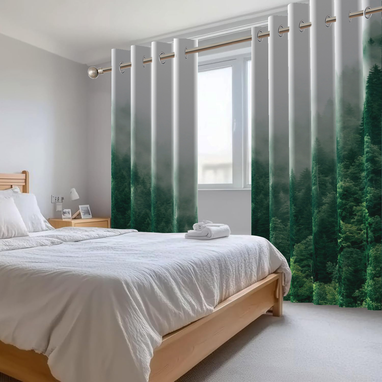 Dashan Green Forest Blackout Curtain for Living Room,Jungle Nature Thermal Insulated Drapes for Bedroom (52Wx84L,2 Panels)