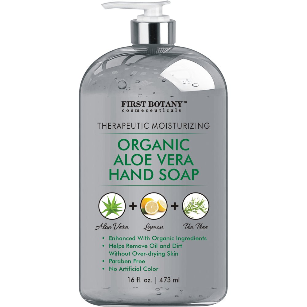 Organic Aloe Vera Hand Soap Liquid Hand Wash with Organic Tea Tree