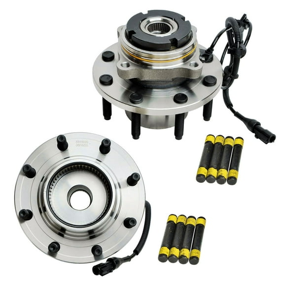 Detroit Axle - 4WD Front Wheel Bearing Hubs for 1999-2004 Ford F-250 F-350 Super Duty, 00-02 Ford Excursion, 2000 2001 2002 Replacement Wheel Bearing and Hubs Assembly [w/Coarse Thread]