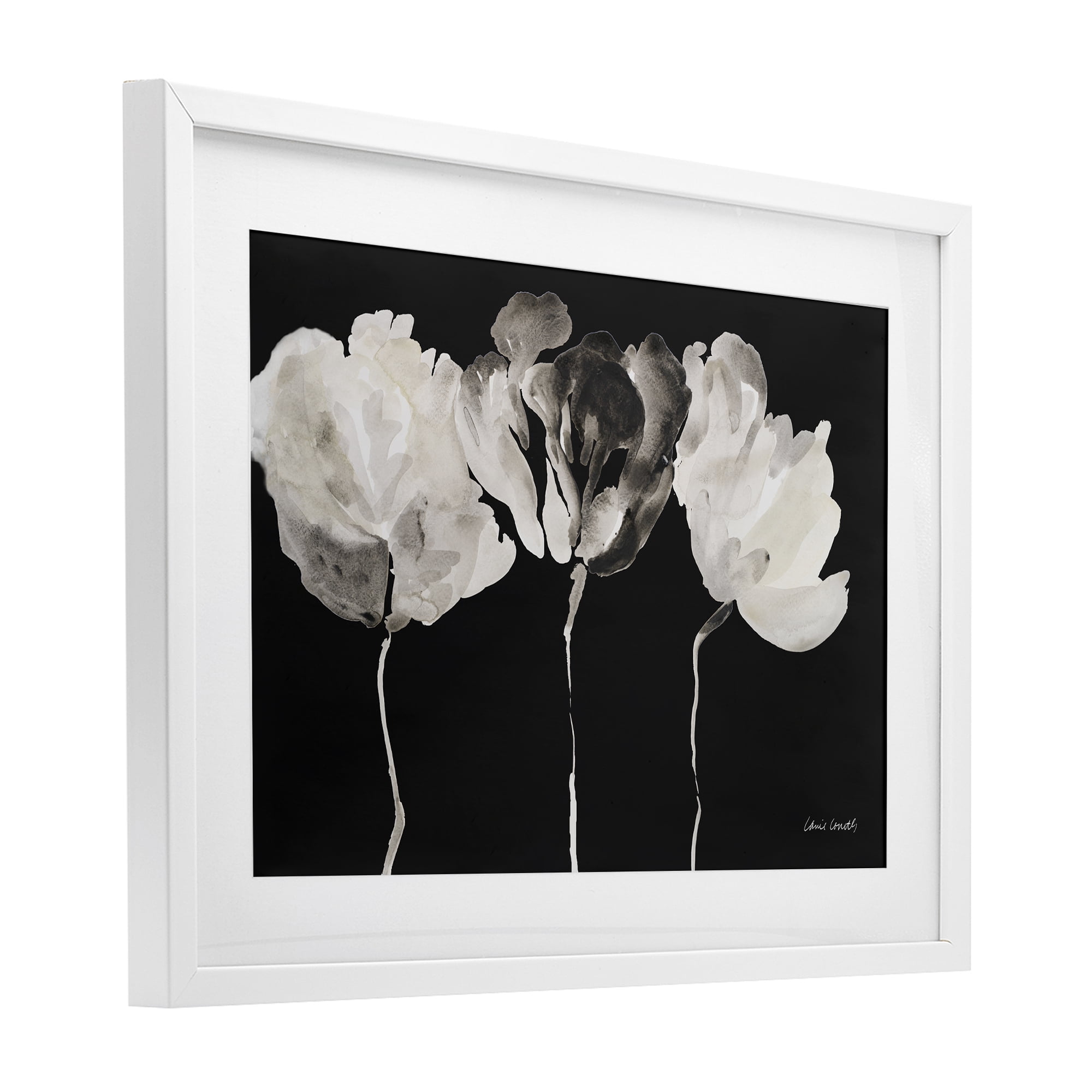 Stupell Industries Trio In Light On Black White Framed Print Under Glass, design by Lanie Loreth