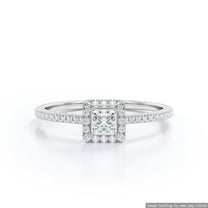 Moissanite Ring Basket set 0.75 carat Princess cut & Eternity Ring18K Rose Gold (Plating Over Silver) Ring Size - 9 US