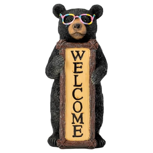 Slifka Sales Co. Welcome Black Bear and Sunglasses 8 x 4 Resin Decorative Table Top Sign