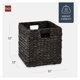 thumbnail image 2 of KWUXIN 12x12in Pack of 5 Cube Storage Baskets, Water Hyacinth Multipurpose Collapsible Organizers, Handwoven Laundry Totes for Laundry, Living Room, Kids Room & Nursery - Black, 2 of 5