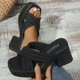 thumbnail image 5 of Bmisegm Women's High Heels Casual Slippers Women Wear Thick Soled Solid Color Slip on Shoes Womens Sandals Summer Black 7.5, 5 of 6