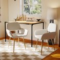 thumbnail image 1 of Homy Casa 2 Pack Upholstered Dining Chairs with Armrests and Faux Wood Metal Legs for Modern Homes, 1 of 7