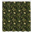 thumbnail image 2 of Ambesonne Sage Shower Curtain, Spring Butterflies Ornate, 69"Wx84"L, Yellow Black Green, 2 of 2