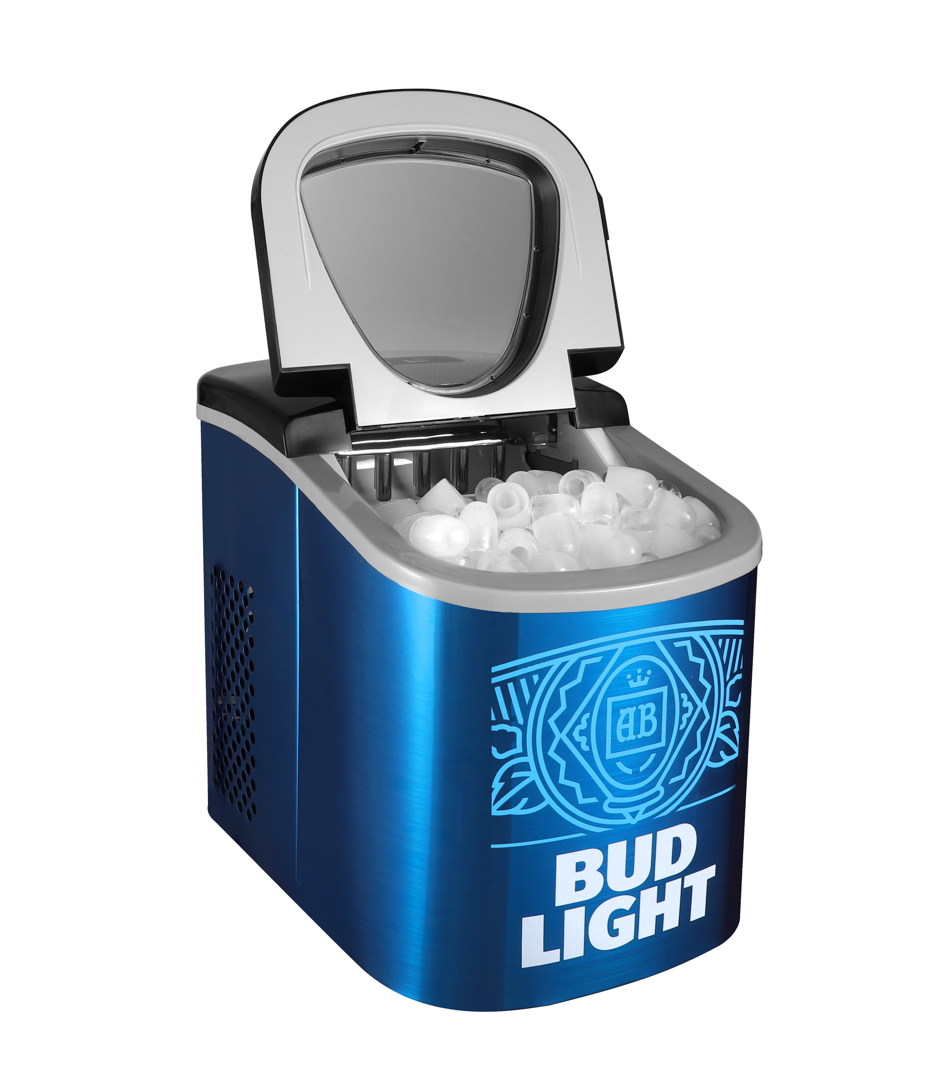 Bud Light ICE121-BULT Stainless Steel Ice Maker, Blue, 26Lbs, Countertop Ice Maker, LED Display